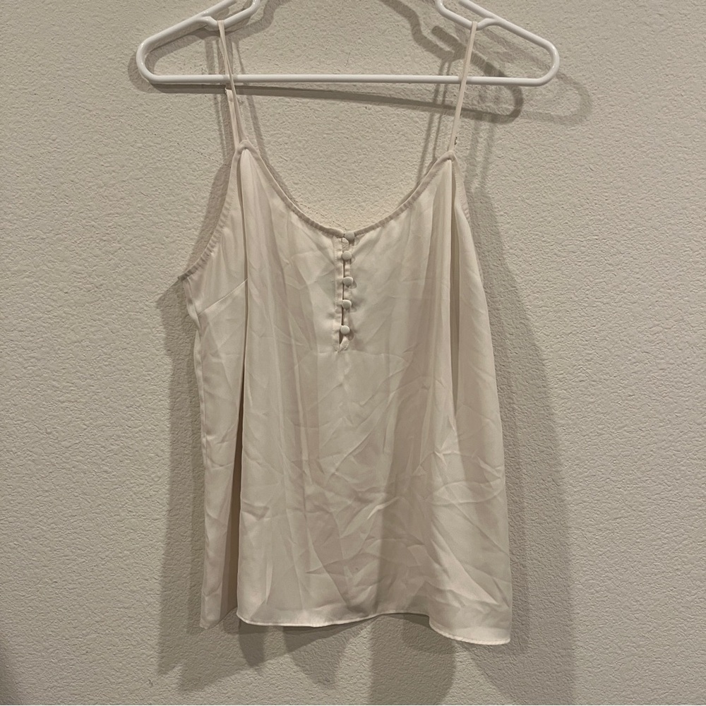 L’Academie size medium cream satin look camisole faux button detail